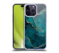 Head Case Designs Officially Licensed LebensArt Glam Turquoise Mineral Marble Gel Case [Military Grade Protection] Compatible with Apple iPhone 14 Pro Max and Compatible with MagSafe