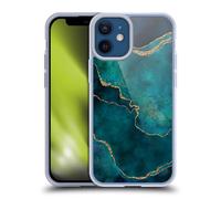 Head Case Designs Officially Licensed LebensArt Glam Turquoise Mineral Marble Gel Case [Military Grade Protection] Compatible with Apple iPhone 12 Mini and Compatible with MagSafe