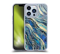 Head Case Designs Officially Licensed LebensArt Shimmer Blue Geo Liquid Marble Gel Case [Military Grade Protection] Compatible with Apple iPhone 13 Pro and Compatible with MagSafe