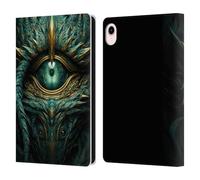Head Case Designs Officially Licensed LebensArt Teal Green Dragon Eye Mix Art Leather Wallet Case Compatible With Apple iPad mini (2021/2024)