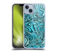 Head Case Designs Officially Licensed LebensArt Turquoise Geo Liquid Marble Gel Case [Military Grade Protection] Compatible with Apple iPhone 14 Plus and Compatible with MagSafe