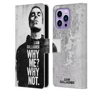Head Case Designs Officially Licensed Liam Gallagher Why Me Graphics Leather Wallet Case Compatible With Apple iPhone 14 Pro Max