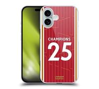 Head Case Designs Officially Licensed Liverpool Football Club 2024/25 Home Kit 2025 Premier League Champions Hard Back Case Compatible With Apple iPhone 16