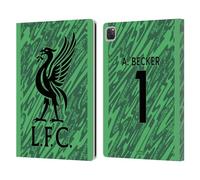 Head Case Designs Officially Licensed Liverpool Football Club Alisson Becker 2024/25 Players Home Kit Leather Wallet Case Compatible With Apple iPad Pro 12.9 2020/2021/2022