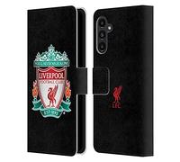 Head Case Designs Officially Licensed Liverpool Football Club Black 1 Crest 1 Leather Book Wallet Case Cover Compatible With Samsung Galaxy A13 5G (2021)