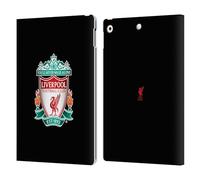 Head Case Designs Officially Licensed Liverpool Football Club Black 1 Crest 1 Leather Wallet Case Compatible With Apple iPad 10.2 2019/2020/2021