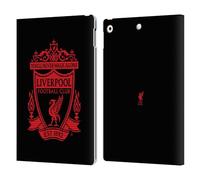 Head Case Designs Officially Licensed Liverpool Football Club Black 1 Crest 2 Leather Wallet Case Compatible With Apple iPad 10.2 2019/2020/2021