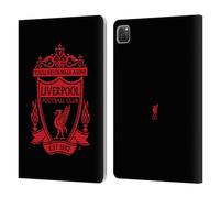 Head Case Designs Officially Licensed Liverpool Football Club Black 1 Crest 2 Leather Wallet Case Compatible With Apple iPad Pro 11 2020/2021 / 2022