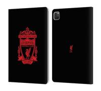 Head Case Designs Officially Licensed Liverpool Football Club Black 2 Crest 1 Leather Wallet Case Compatible With Apple iPad Pro 11 2020/2021 / 2022