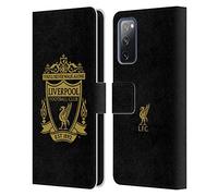 Head Case Designs Officially Licensed Liverpool Football Club Black 3 Crest 1 Leather Book Wallet Case Cover Compatible With Samsung Galaxy S20 FE / 5G