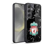 Head Case Designs Officially Licensed Liverpool Football Club Black Crest Marble Gel Armour Case [Military Grade Protection] Compatible With Samsung Galaxy S24 5G