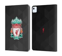 Head Case Designs Officially Licensed Liverpool Football Club Black Geometric 1 Crest 1 Leather Wallet Case Compatible With Apple iPad Air 11 2020/2022/2024/2025