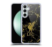 Head Case Designs Officially Licensed Liverpool Football Club Black & Gold Marble Crest & Liverbird Patterns 1 Soft Gel Case Compatible With Samsung Galaxy S23 FE 5G
