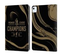 Head Case Designs Officially Licensed Liverpool Football Club Black Marble 2025 Premier League Champions Leather Wallet Case Compatible With Apple iPad Air 11 2020/2022/2024/2025