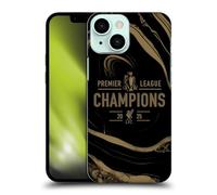 Head Case Designs Officially Licensed Liverpool Football Club Black Marble 2025 Premier League Champions Hard Back Case Compatible With Apple iPhone 13 Mini