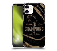Head Case Designs Officially Licensed Liverpool Football Club Black Marble 2025 Premier League Champions Hard Back Case Compatible With Apple iPhone 12 Mini