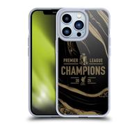 Head Case Designs Officially Licensed Liverpool Football Club Black Marble 2025 Premier League Champions Gel Case [Military Grade Protection] Compatible with Apple iPhone and Compatible with MagSafe