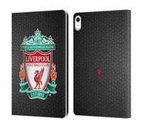 Head Case Designs Officially Licensed Liverpool Football Club Black Pixel 1 Crest 2 Leather Wallet Case Compatible With Apple iPad 10.9 2022/2025