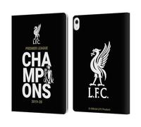 Head Case Designs Officially Licensed Liverpool Football Club Black Typography 2020 Champions Leather Wallet Case Compatible With Apple iPad Air 13 2024/2025
