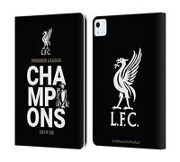Head Case Designs Officially Licensed Liverpool Football Club Black Typography 2020 Champions Leather Wallet Case Compatible With Apple iPad Air 11 2020/2022/2024/2025