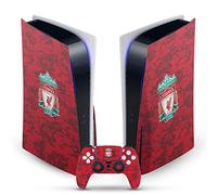 Head Case Designs Officially Licensed Liverpool Football Club Crest Red Camouflage Art Vinyl Faceplate Gaming Skin Decal Compatible With Sony PlayStation 5 PS5 Disc Console & DualSense Controller