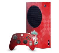 Head Case Designs Officially Licensed Liverpool Football Club Crest Red Geometric Art Game Console Wrap and Game Controller Skin Bundle Compatible With Xbox Series S