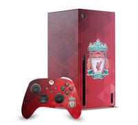 Head Case Designs Officially Licensed Liverpool Football Club Crest Red Geometric Art Game Console Wrap and Game Controller Skin Bundle Compatible With Xbox Series X