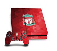 Head Case Designs Officially Licensed Liverpool Football Club Crest Red Geometric Art Vinyl Sticker Gaming Skin Decal Compatible With Sony PlayStation 4 PS4 Console and DualShock 4 Controller Bundle