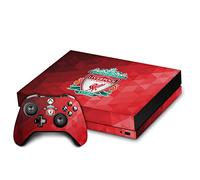 Head Case Designs Officially Licensed Liverpool Football Club Crest Red Geometric Art Vinyl Sticker Gaming Skin Decal Cover Compatible With Xbox One X Console and Controller Bundle