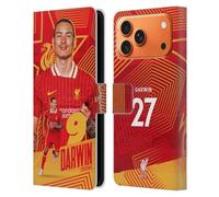 Head Case Designs Officially Licensed Liverpool Football Club Darwin Núñez 2024/25 First Team Leather Wallet Case Compatible With Apple iPhone 17 Pro Max