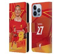 Head Case Designs Officially Licensed Liverpool Football Club Darwin Núñez 2024/25 First Team Leather Wallet Case Compatible With Apple iPhone 13 Pro