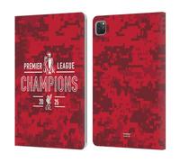 Head Case Designs Officially Licensed Liverpool Football Club Digital Camouflage 2025 Premier League Champions Leather Wallet Case Compatible With Apple iPad Pro 11 2020/2021 / 2022