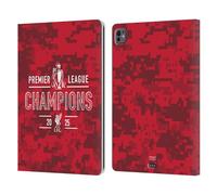 Head Case Designs Officially Licensed Liverpool Football Club Digital Camouflage 2025 Premier League Champions Leather Wallet Case Compatible With Apple iPad Pro 13 M4 2024