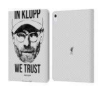 Head Case Designs Officially Licensed Liverpool Football Club Full Face White Jurgen Klopp Illustrations Leather Wallet Case Compatible With Apple iPad Air 13 2024/2025