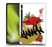 Head Case Designs Officially Licensed Liverpool Football Club Full Tag Black Graffiti Art Gel Case [Military Grade Protection] Compatible With Samsung Galaxy Tab S8 Plus