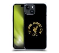 Head Case Designs Officially Licensed Liverpool Football Club Gold LFC On Black Liver Bird Hard Back Case Compatible With Apple iPhone 15