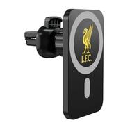 Head Case Designs Officially Licensed Liverpool Football Club Gold Liverbird Logo Icon Magnetic Car Mount with Wireless 15W Fast Charging Compatible with MagSafe iPhone and Android Qi Devices (Black)