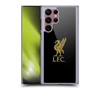 Head Case Designs Officially Licensed Liverpool Football Club Gold Logo On Black Liver Bird Hard Back Case Compatible With Samsung Galaxy S22 Ultra 5G