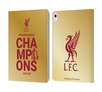 Head Case Designs Officially Licensed Liverpool Football Club Gold Typography 2020 Champions Leather Wallet Case Compatible With Apple iPad Air 13 2024/2025