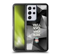 Head Case Designs Officially Licensed Liverpool Football Club Grey Geo Plain Crest You'Ll Never Walk Alone Ultra-Armoured Shockproof Case [Military Grade] Compatible With Samsung Galaxy S21 Ultra 5G