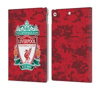Head Case Designs Officially Licensed Liverpool Football Club Home Red Crest Digital Camouflage Leather Wallet Case Compatible With Apple iPad 10.2 2019/2020/2021