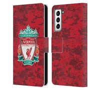 Head Case Designs Officially Licensed Liverpool Football Club Home Red Crest Digital Camouflage Leather Book Wallet Case Cover Compatible With Samsung Galaxy S21 5G
