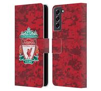 Head Case Designs Officially Licensed Liverpool Football Club Home Red Crest Digital Camouflage Leather Book Wallet Case Cover Compatible With Samsung Galaxy S21 FE 5G