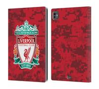 Head Case Designs Officially Licensed Liverpool Football Club Home Red Crest Digital Camouflage Leather Wallet Case Compatible With Apple iPad Pro 11 M4/M5 2024/2025