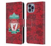 Head Case Designs Officially Licensed Liverpool Football Club Home Red Crest Digital Camouflage Leather Book Wallet Case Cover Compatible With Apple iPhone 14