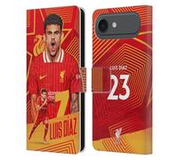 Head Case Designs Officially Licensed Liverpool Football Club Luis Díaz 2024/25 First Team Leather Wallet Case Compatible With Apple iPhone 17 Air