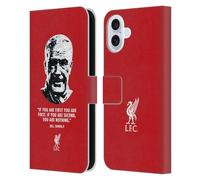 Head Case Designs Officially Licensed Liverpool Football Club No Second Red Bill Shankly Quotes Leather Wallet Case Compatible With Apple iPhone 16 Plus