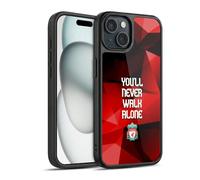 Head Case Designs Officially Licensed Liverpool Football Club Red Geo Plain Crest You'Ll Never Walk Alone Gel Armour Case [Military Grade Protection] Compatible With Apple iPhone 15
