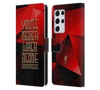 Head Case Designs Officially Licensed Liverpool Football Club Red Geo Ynwa Liver Bird Ynwa Leather Book Wallet Case Cover Compatible With Samsung Galaxy S21 Ultra 5G