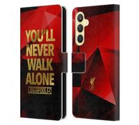 Head Case Designs Officially Licensed Liverpool Football Club Red Geo Ynwa Plain Liver Bird Ynwa Leather Book Wallet Case Cover Compatible With Samsung Galaxy S23 FE 5G